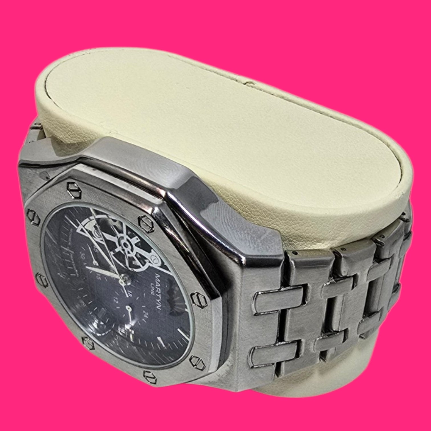 RELOJ PULSERA AUTOMATICO MARTYN LINE 3926 PLATEADO EN CAJA VERDE
