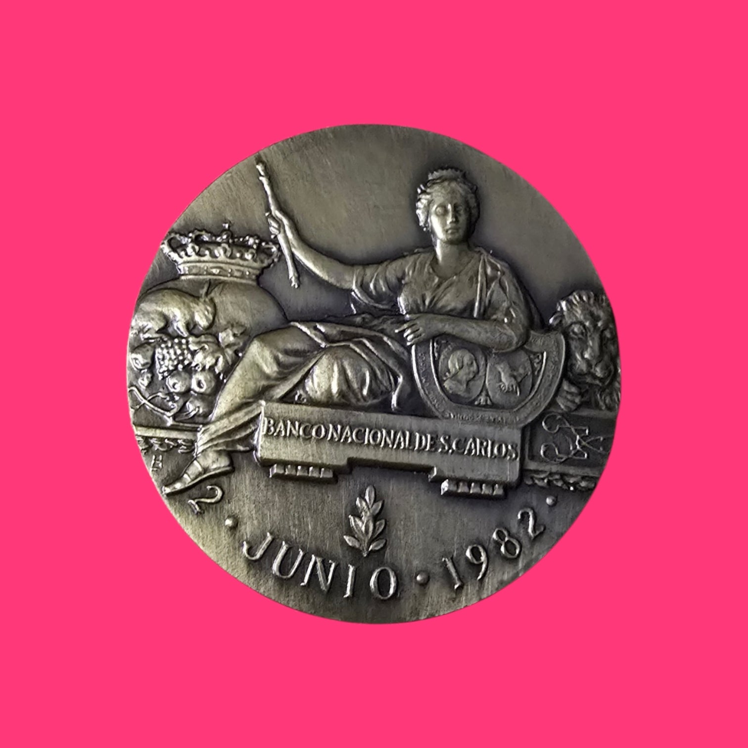 MEDALLON CONMEMORATIVO BANCO NACIONAL DE ESPAÑA S CARLOS 1782 (BICENTENARIO 1982)
