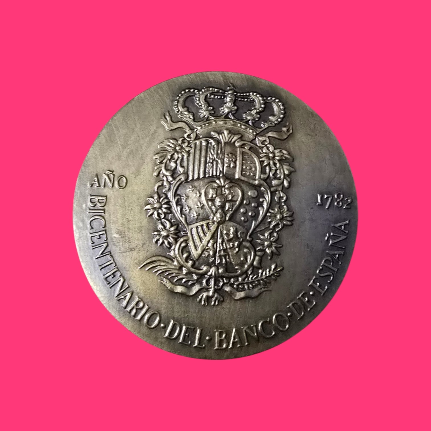 MEDALLON CONMEMORATIVO BANCO NACIONAL DE ESPAÑA S CARLOS 1782 (BICENTENARIO 1982)