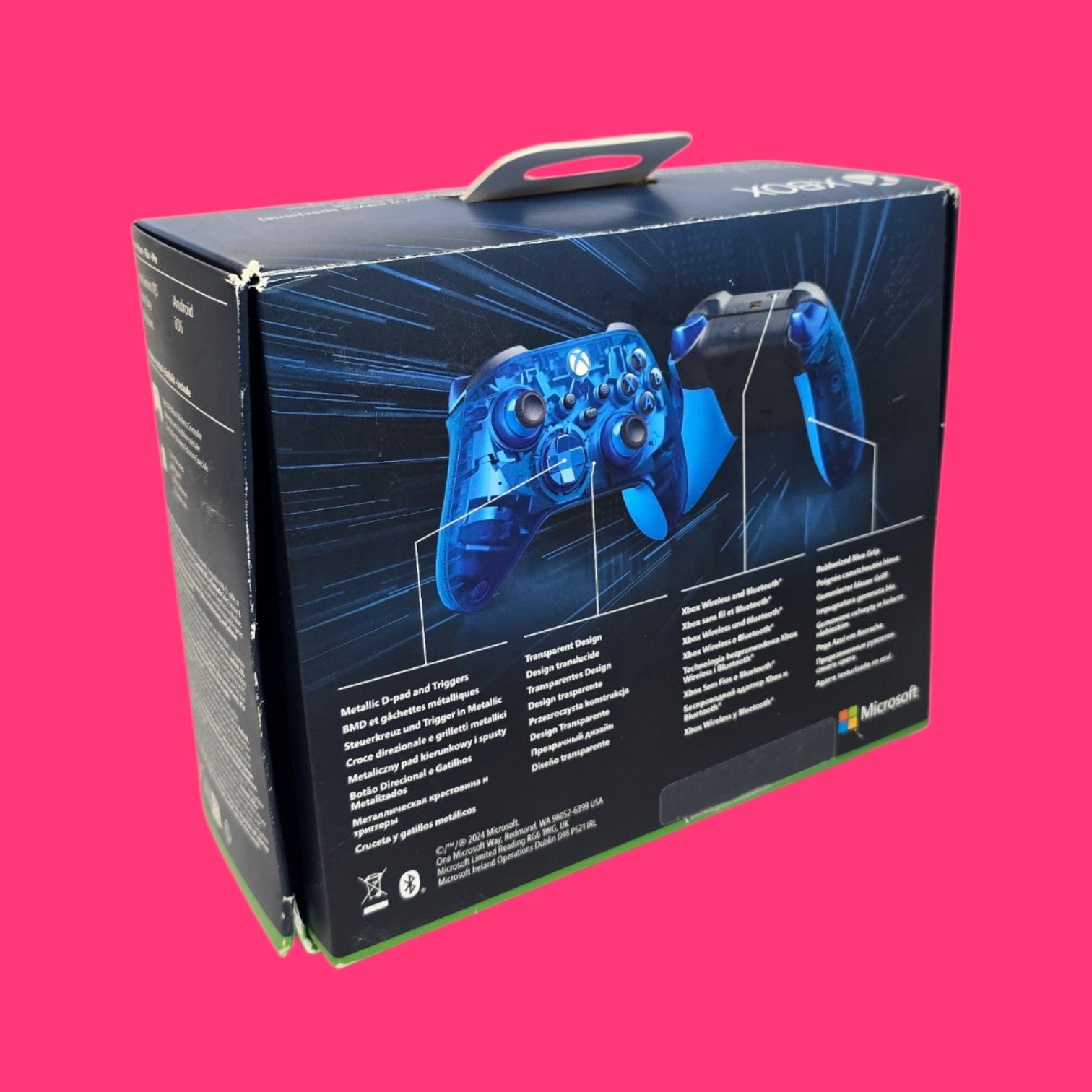 MANDO XBOX ONE SKY CIPHER AZUL ELECTRICO TRANSPARENTE CON CAJA