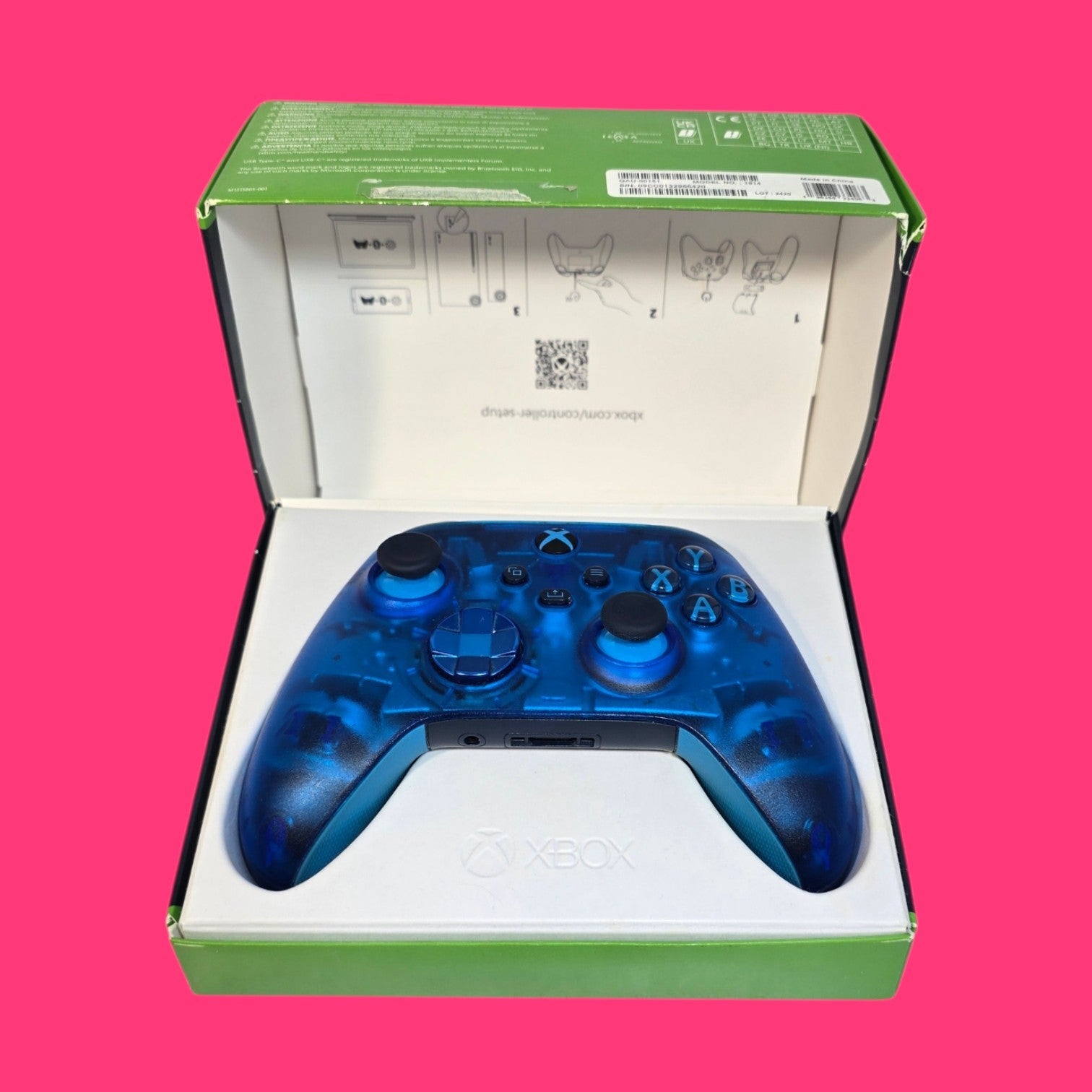 MANDO XBOX ONE SKY CIPHER AZUL ELECTRICO TRANSPARENTE CON CAJA