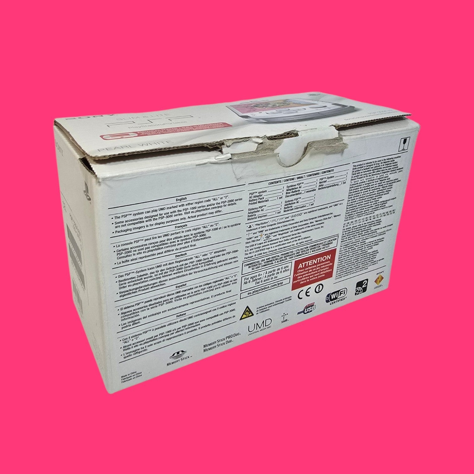 VIDEOCONSOLA PORTATIL PSP 3004 BLANCA PERLA CON FUNDA EN CAJA