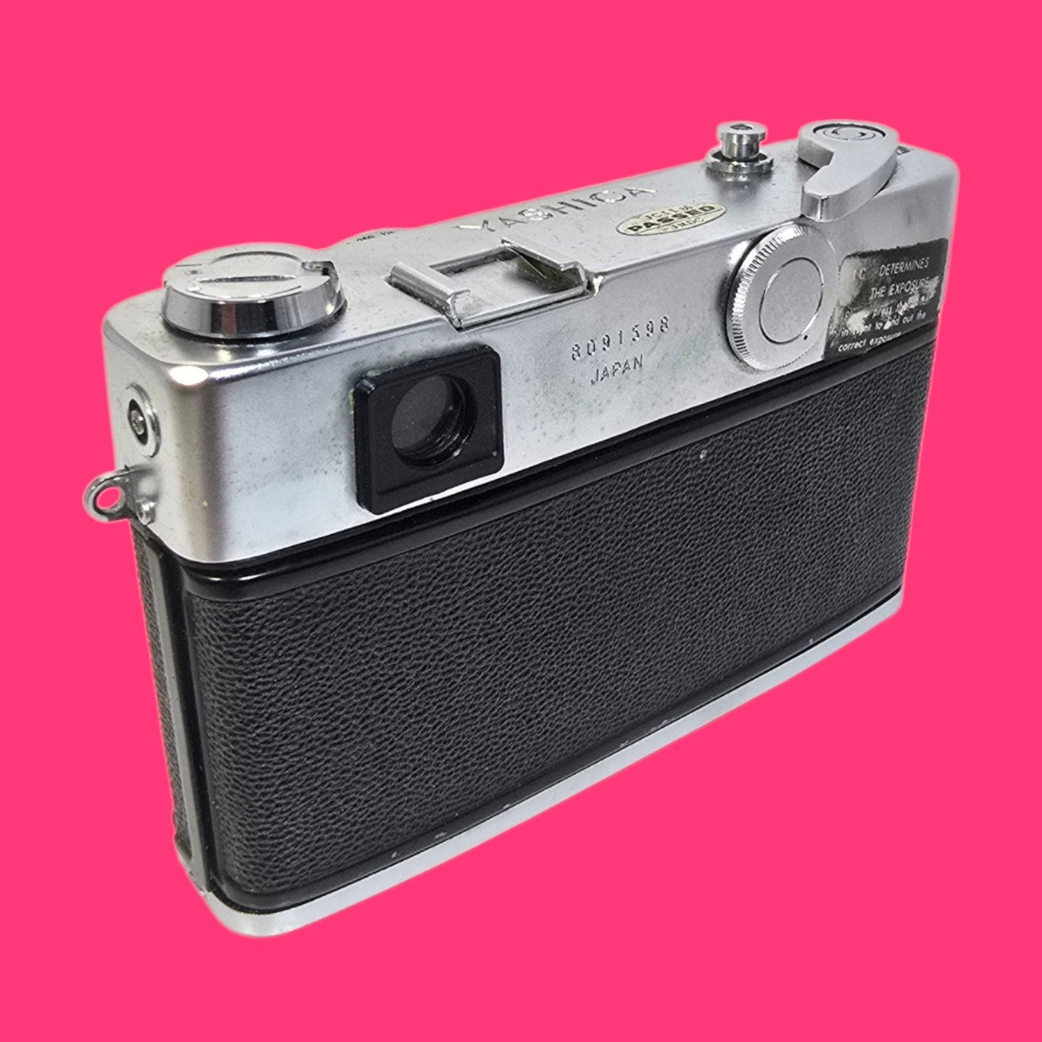CAMARA DE FOTOS VINTAGE ANALOGICA YASHICA 1C PLATEADA Y NEGRA CON FUNDA PIEL NEGRA