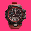 RELOJ PULSERA DUAL EXACTIME 6F1523 ESFERA NEGRA CORREA ROJA