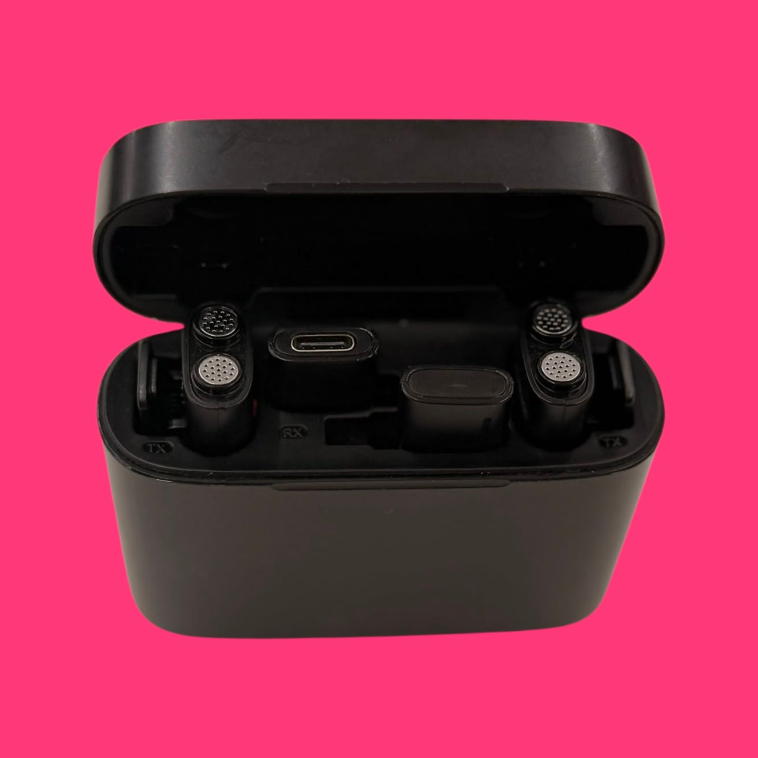 MICROFONO INALAMBRICO PARA MOVIL O TABLET VIETA PRO INFLUENCER EN FUNDA CARGADOR NEGROS