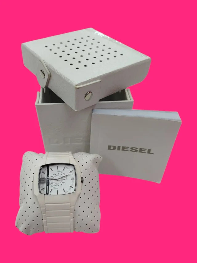 RELOJ PULSERA ANALOGICO DIESEL DZ1321 CORREA CAUCHO BLANCA
