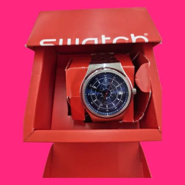 RELOJ DE PULSERA SWATCH SISTEM BOREAL AUTOMATICO CORREA ACERO ESFERA AZUL EN CAJA