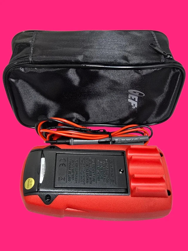 MULTIMETRO GEF G44 ROJO Y NEGRO EN CAJA BLANCA Y ROJA
